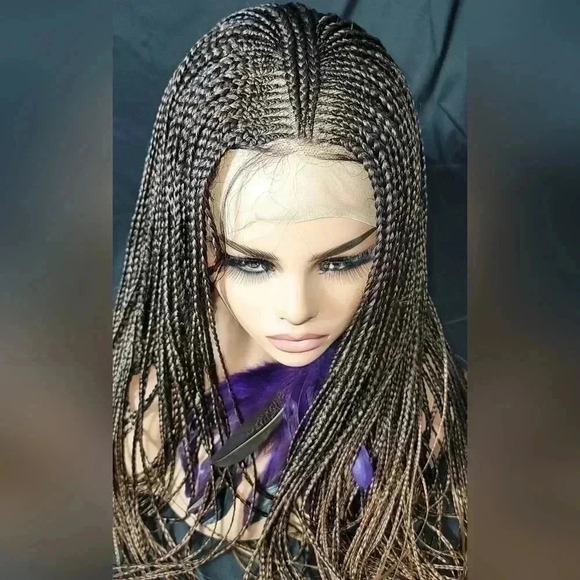 🔥100% Handmade Braided Wig  26” Auburn Ombre, Full Frontal 13x6, Straps & Combs - Picture 5 of 15